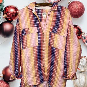 BDG Urban Outfitters Rainbow Button-Down Shacket Women's Size Small Petite